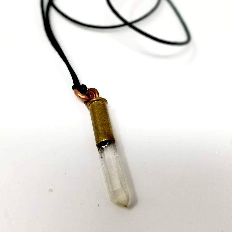 Quartz Crystal Bullet Necklace by Coyote Tales - alter8.com