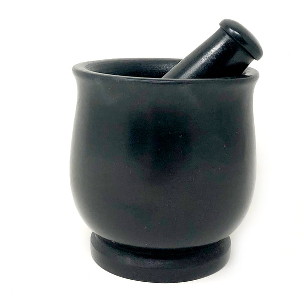 Black Soap Stone Mortar & Pestle XL - alter8.com